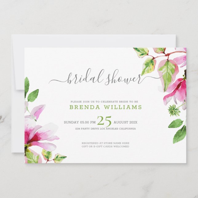 Rosa Magnoliengebirge Save the Date (Vorderseite)