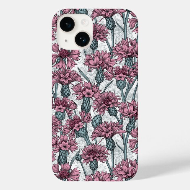 Rosa Maisblumen, weiße Blume Case-Mate iPhone 14 Hülle (Rückseite)