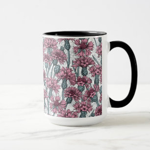 Rosa Maisblumen, weiße Blume Tasse