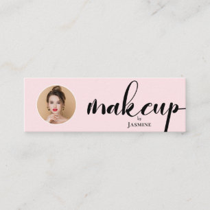 Rosa Make-up-MUA-Foto-Qr-Social-Icons Mini Visitenkarte