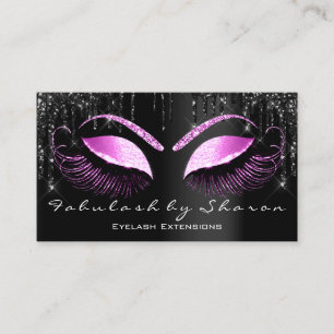 Rosa Makeup Eyelash Schwarze Tropfen Beruflich Visitenkarte