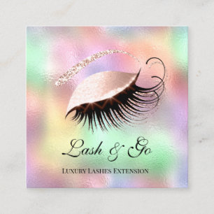 Rosa Makeup Künstler Eyelash Extension Holox Quadratische Visitenkarte