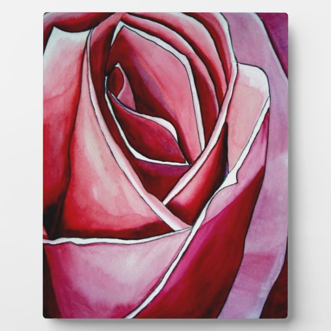 Rosa Makro Blumen Aquarell abstrakte Kunst Fotoplatte (Vorderseite)