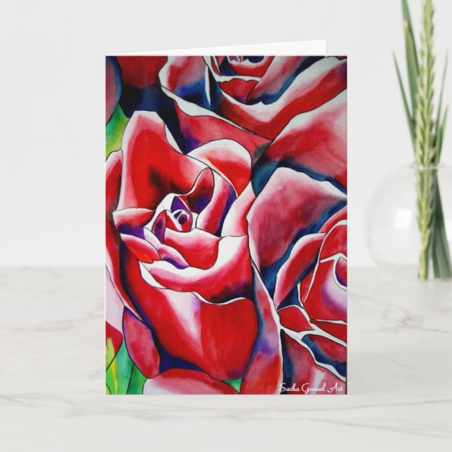Rosa Makro-Rose Valentinstag-Karte Feiertagskarte (Vorderseite)