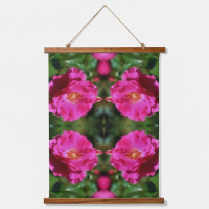 Rosa Malerei Abstrakte Blume Kunst Wandteppich Mit Holzrahmen