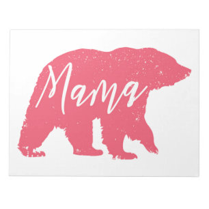 Rosa Mama Bear Notizblock