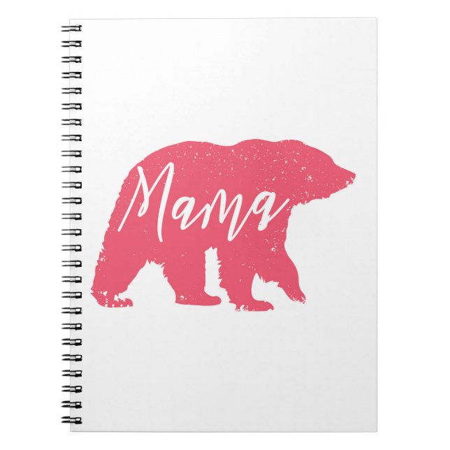 Rosa Mama Bear Notizblock (Vorderseite)