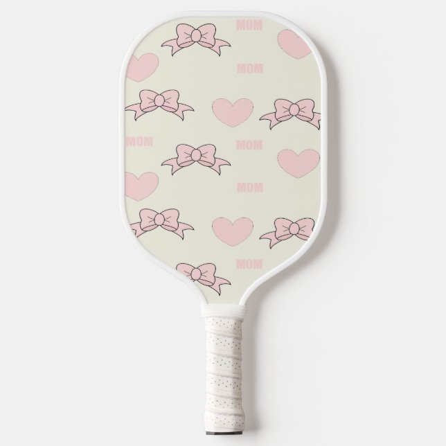 Rosa Mama-Muster Pickleball Schläger (Vorderseite)
