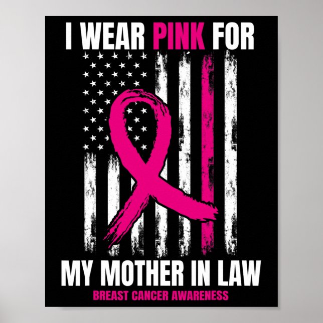 Rosa Mama Mutter im Gesetz Brustkrebs Bewusstsein  Poster (Vorne)