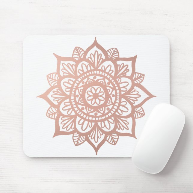 Rosa Mandala Blume Mousepad (Mit Mouse)