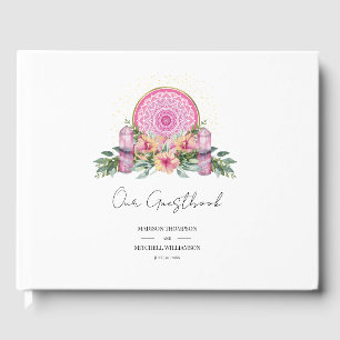 Rosa Mandala Crystals Metaphysische Hochzeit Gästebuch