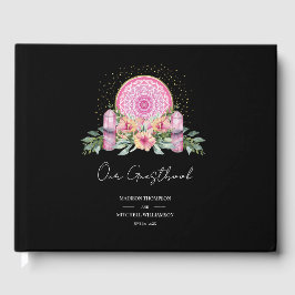 Rosa Mandala Crystals Metaphysische Hochzeit Gästebuch