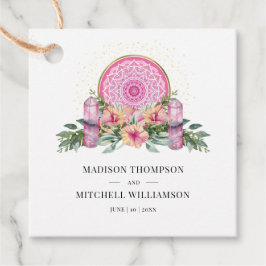 Rosa Mandala Crystals Metaphysische Hochzeit Geschenkanhänger