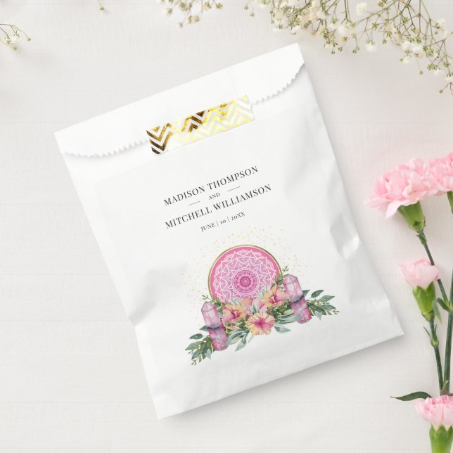 Rosa Mandala Crystals Metaphysische Hochzeit Geschenktütchen (Versiegelt)