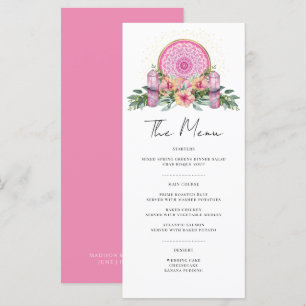 Rosa Mandala Crystals Metaphysische Hochzeit Menükarte