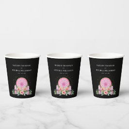 Rosa Mandala Crystals Metaphysische Hochzeit Pappbecher