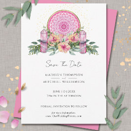 Rosa Mandala Crystals Metaphysische Hochzeit Save The Date