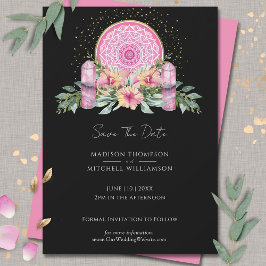Rosa Mandala Crystals Metaphysische Hochzeit Save The Date