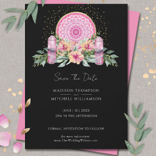 Rosa Mandala Crystals Metaphysische Hochzeit Save The Date