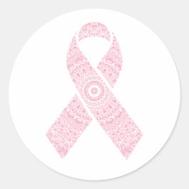 Rosa Mandala Ribbon Brustkrebs | Aufkleber