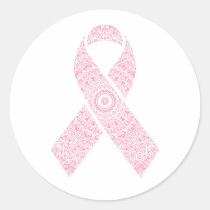 Rosa Mandala Ribbon Brustkrebs   Aufkleber