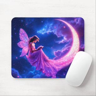 Rosa Märchenmond glänzt niedliche Magie Mousepad