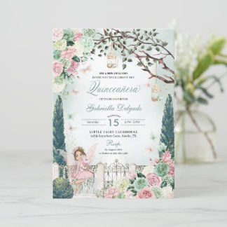 Rosa Märchenprinzessin Verzauberter Garten Quincea Einladung