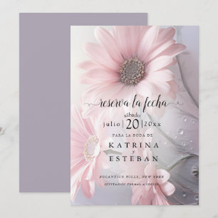 Rosa margarita floral guardar la fecha save the date
