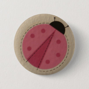 rosa Marienkäfer Button