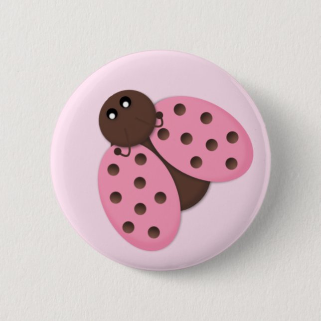 Rosa Marienkäfer-Knopf-Flair Button (Vorderseite)