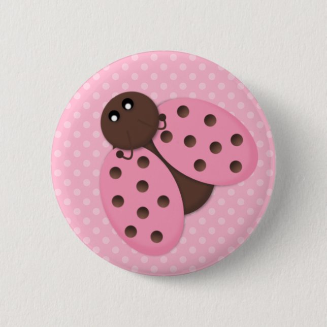 Rosa Marienkäfer-Knopf-Flair Button (Vorderseite)