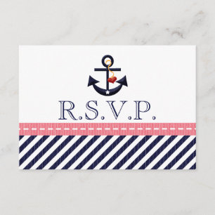Rosa Marine-Seeanker UAWG Wartekarten RSVP Karte