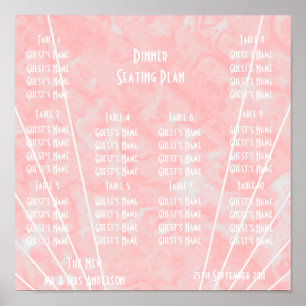 Rosa Marmor Art Deco Design Hochzeit Poster