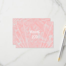 Rosa Marmor Art Deco Design Hochzeit RSVP Karte