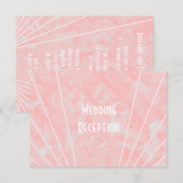Rosa Marmor Art Deco Design Hochzeitsempfang Begleitkarte