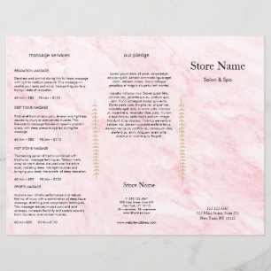 Rosa Marmor Beauty Salon Trifold Bruchure