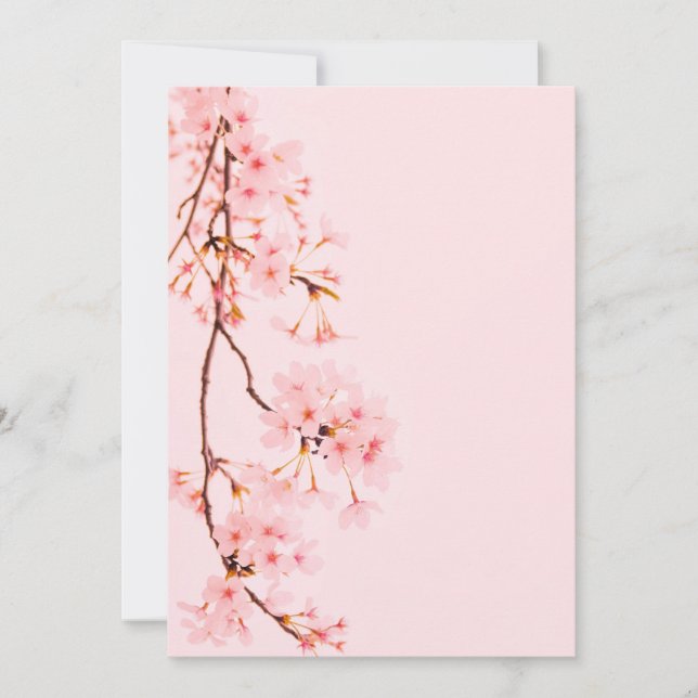 rosa Marmor-Blumen-Flat-Card (Vorderseite)