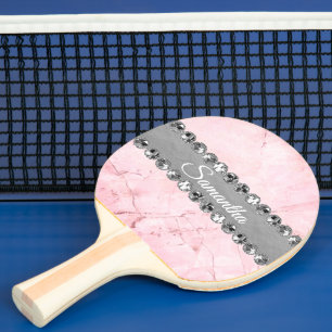 Rosa Marmor Diamant Blende Personalisiert Tischtennis Schläger