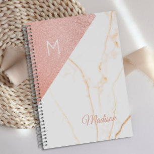 Rosa Marmor Glitzer Girly Monogram Planer