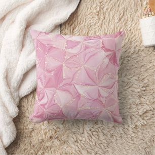 Rosa Marmor Gold Geode abstraktes Muster Kissen