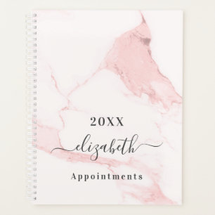 Rosa Marmor in Rosa Name elegantes Business 2026 Planer
