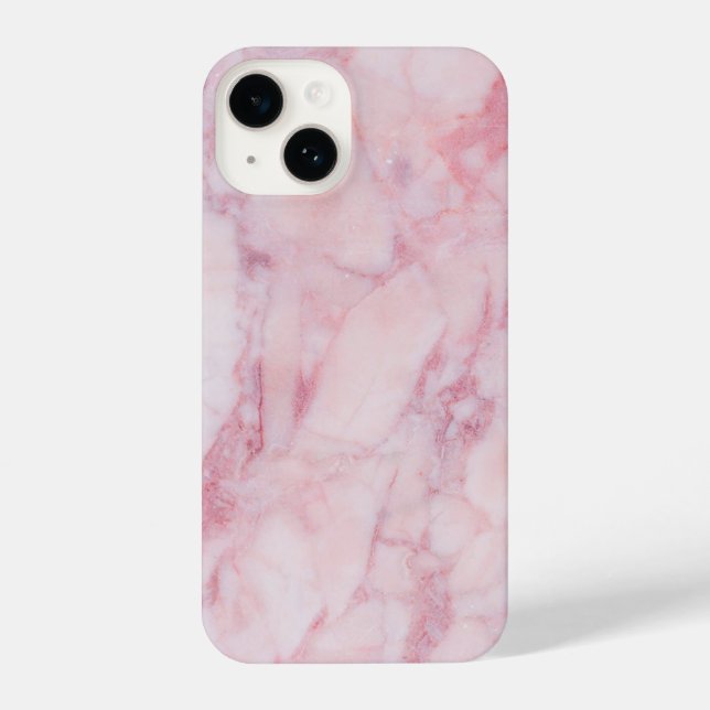 Rosa Marmor iPhone 14 Hülle (Rückseite)