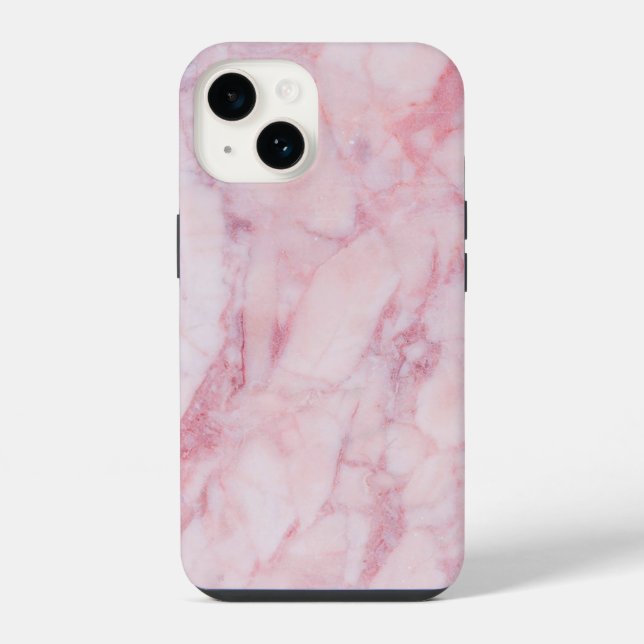 Rosa Marmor iPhone 14 Hülle (Rückseite)
