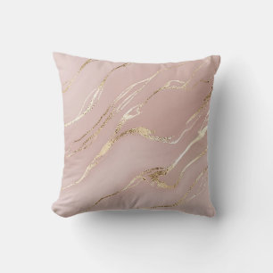 Rosa Marmor mit goldenen Adern Kissen