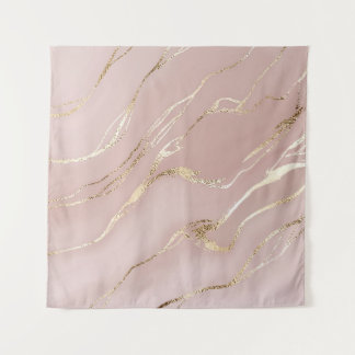 Rosa Marmor mit goldenen Adern Wandteppich