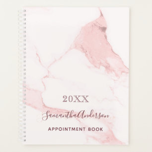 Rosa Marmor mit rosa Rosa, elegantes Business Planer
