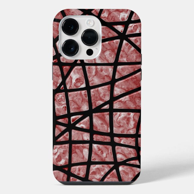 Rosa Marmor-Optik iPhone 14 Pro Max Hülle (Rückseite)
