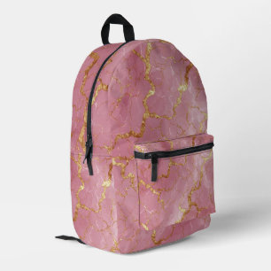 Rosa Marmorhintergrund mit goldenen Adern Bedruckter Rucksack