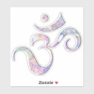 Rosa marmoriertes Om  Aufkleber