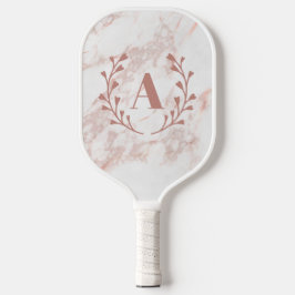 Rosa Marmormonogramm erste benutzerdefinierte Girl Pickleball Schläger